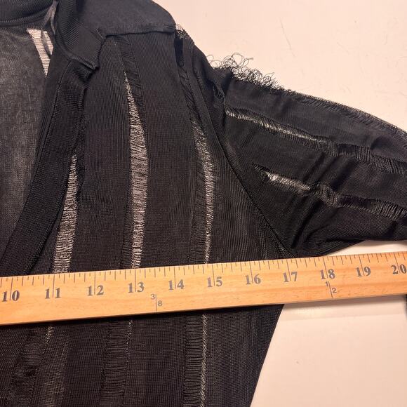 GAUGE81 Black Beni Draped Recycled Open-Knit Mini Shirt Dress Size XS - Picture 11 of 13